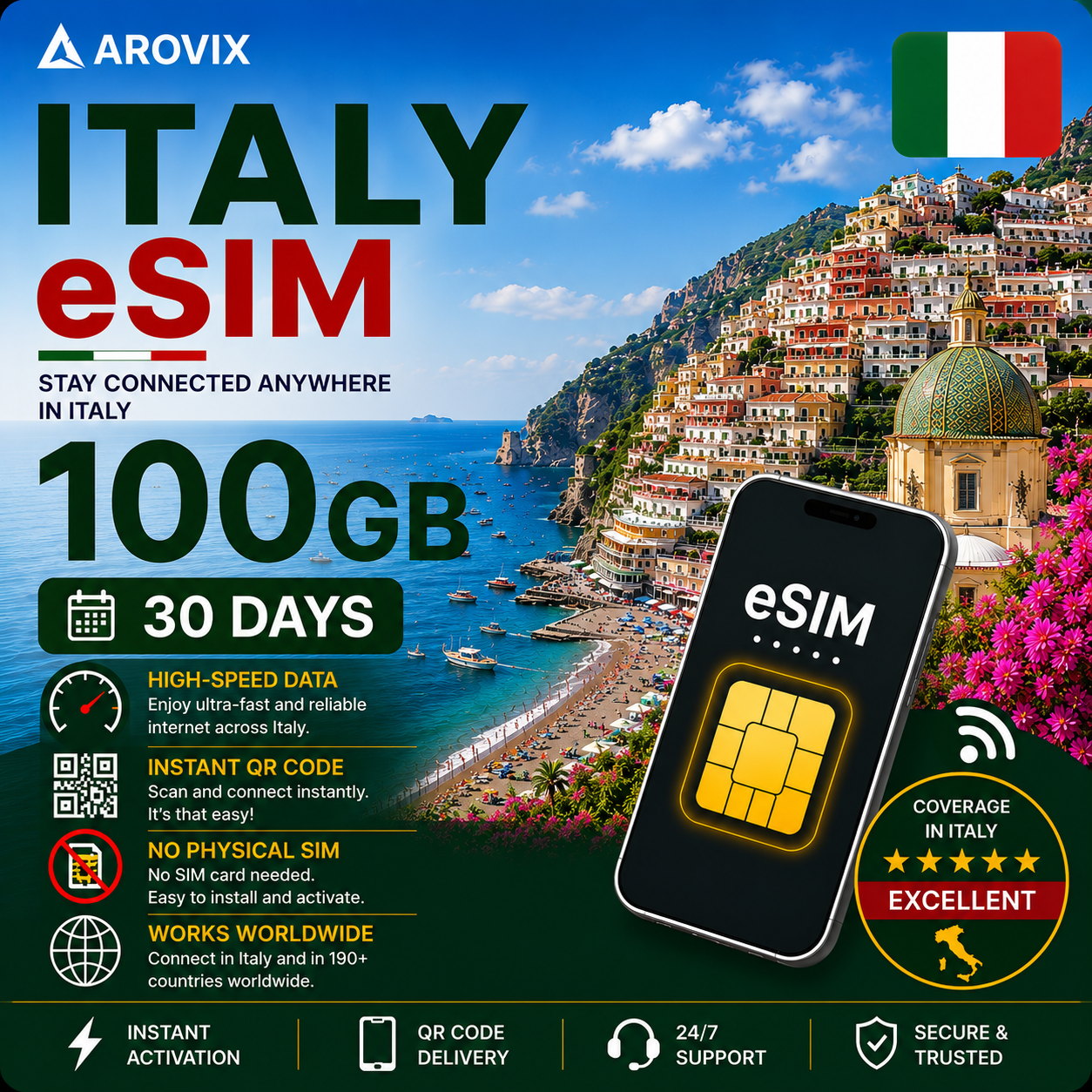 Italy eSIM - 100GB - 30 Days