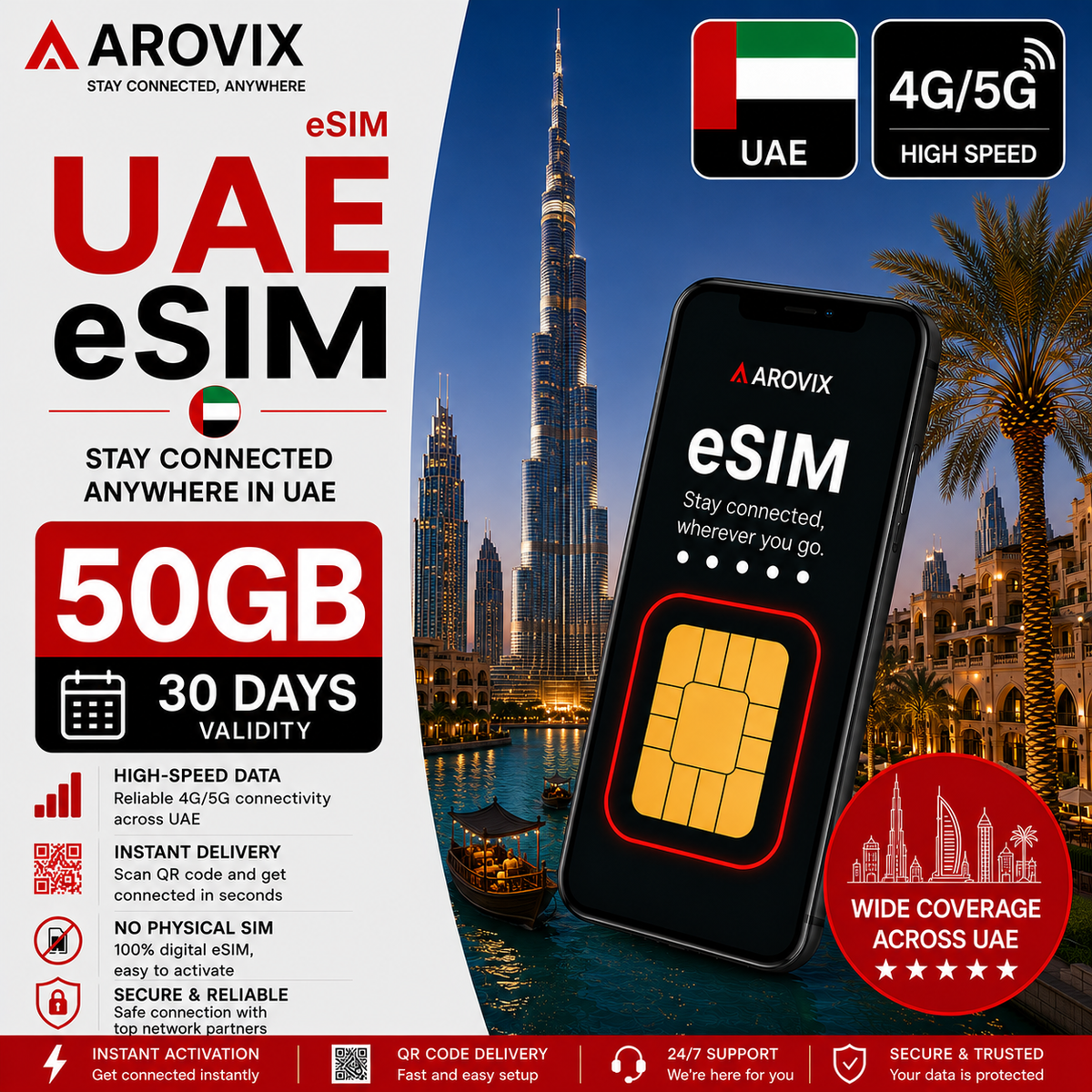 UAE eSIM 50GB – 30 Days