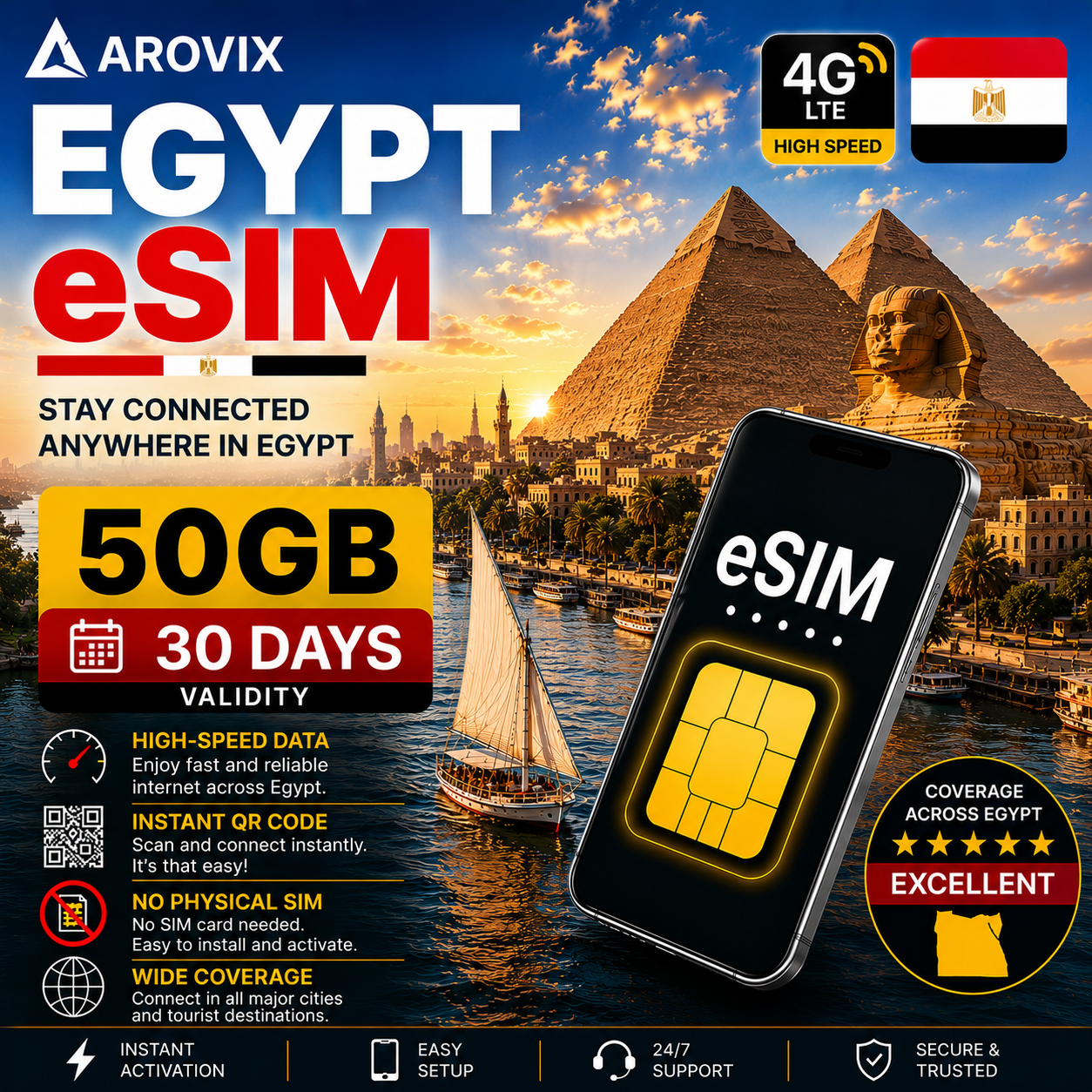 Egypt eSIM 50GB – 30 Days