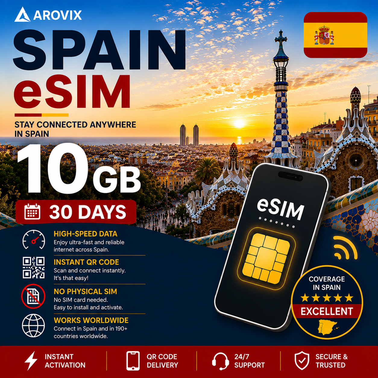 Spain eSIM - 10GB - 30 Days