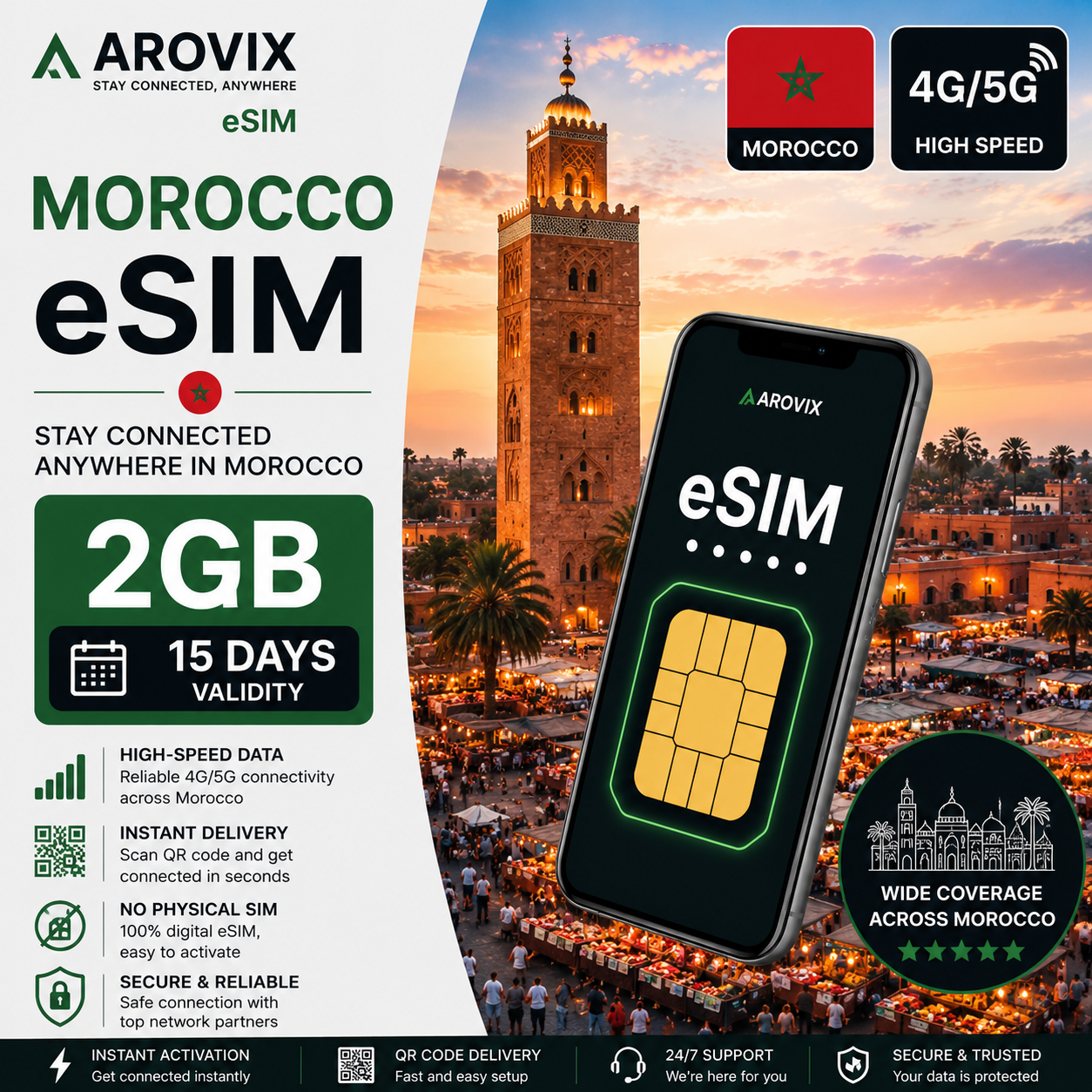 Morocco eSIM 2GB – 15 Days