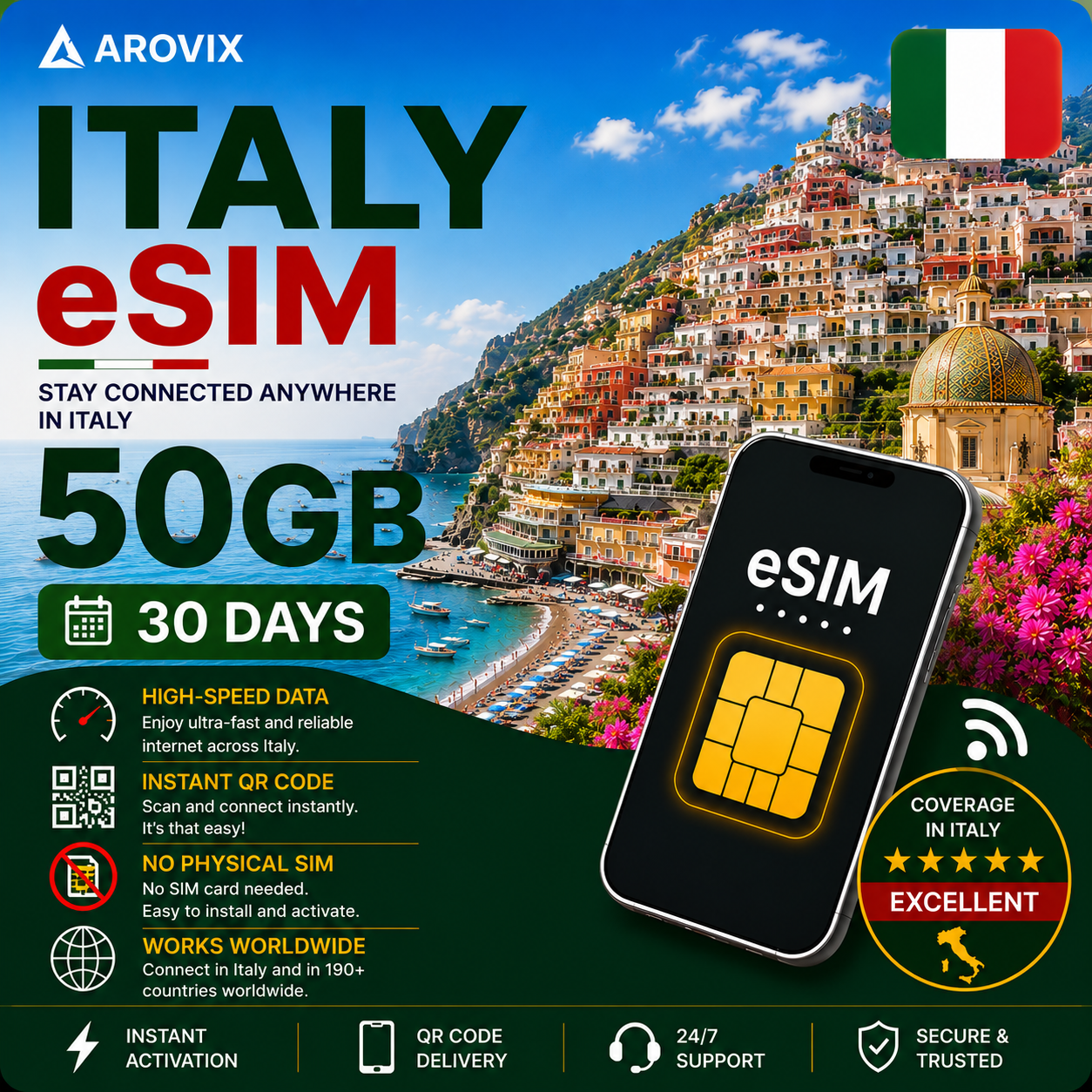 Italy eSIM - 50GB - 30 Days