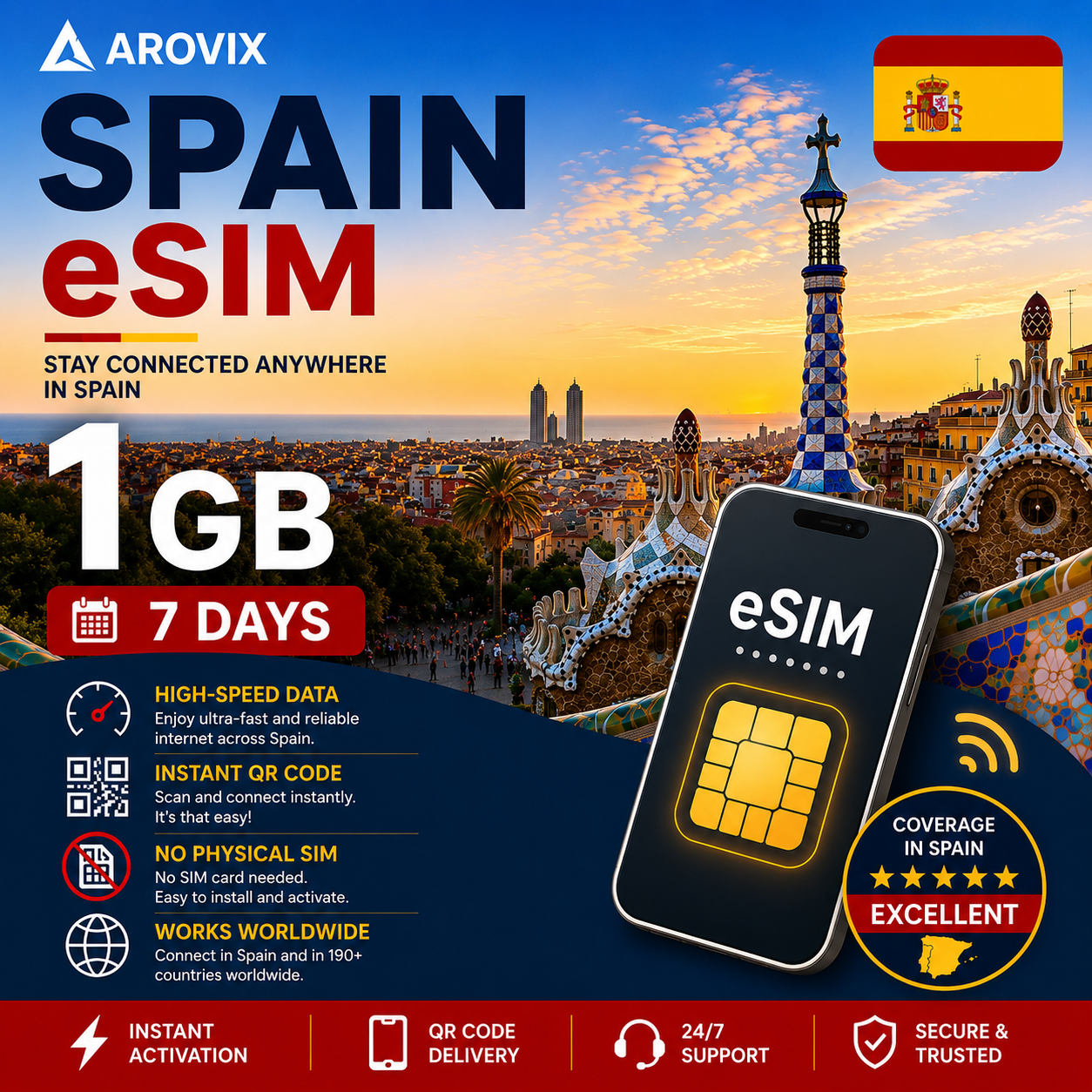 Spain eSIM - 1GB-7 Days