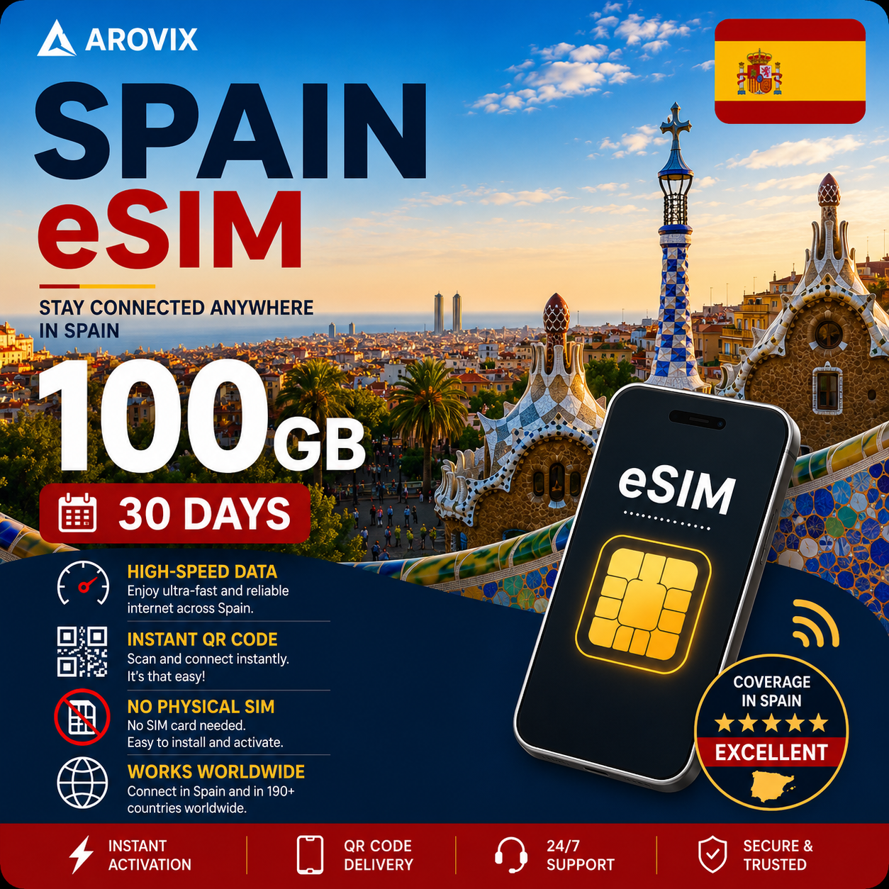 Spain eSIM - 100 -GB -30 Days