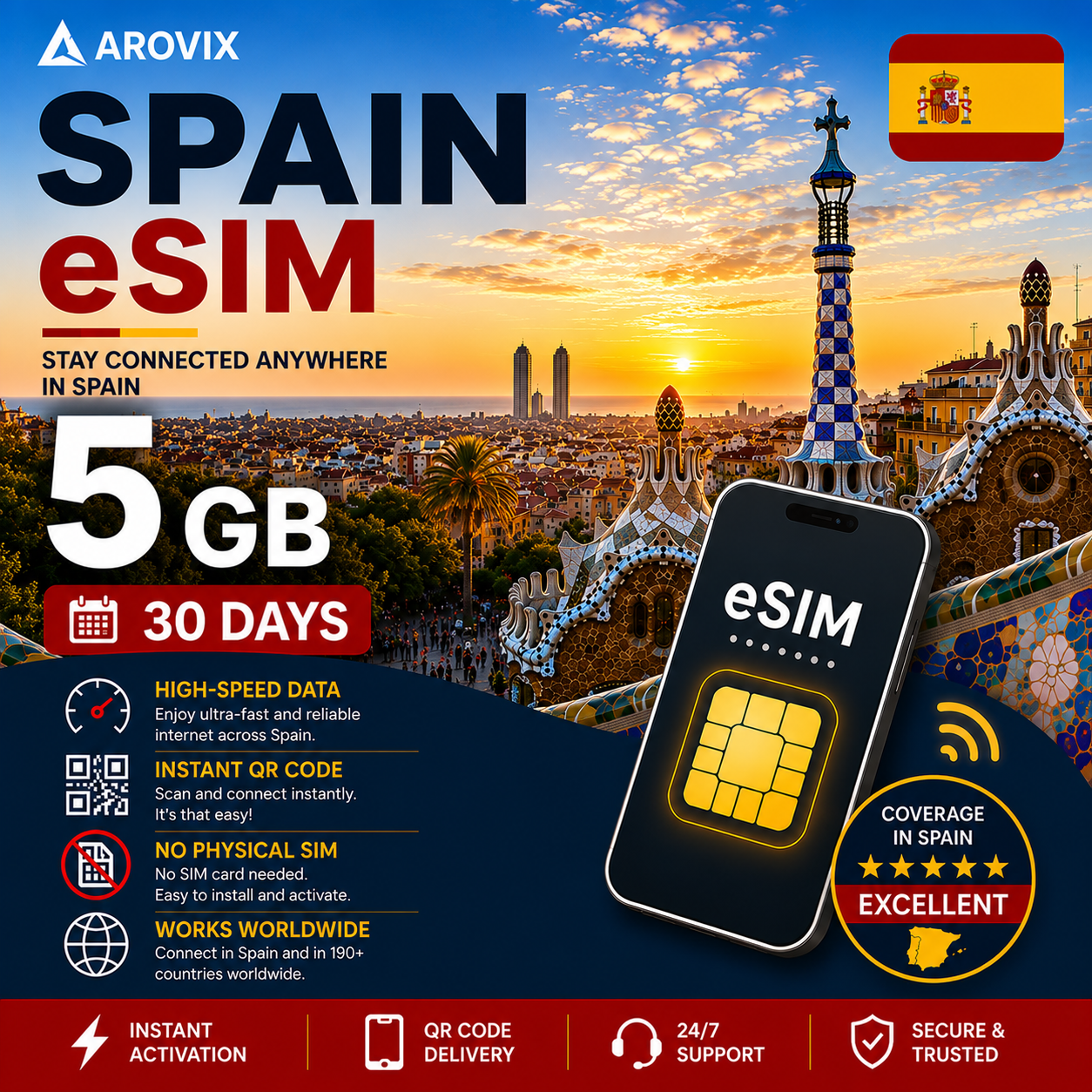 Spain eSIM - 5GB-30 Days