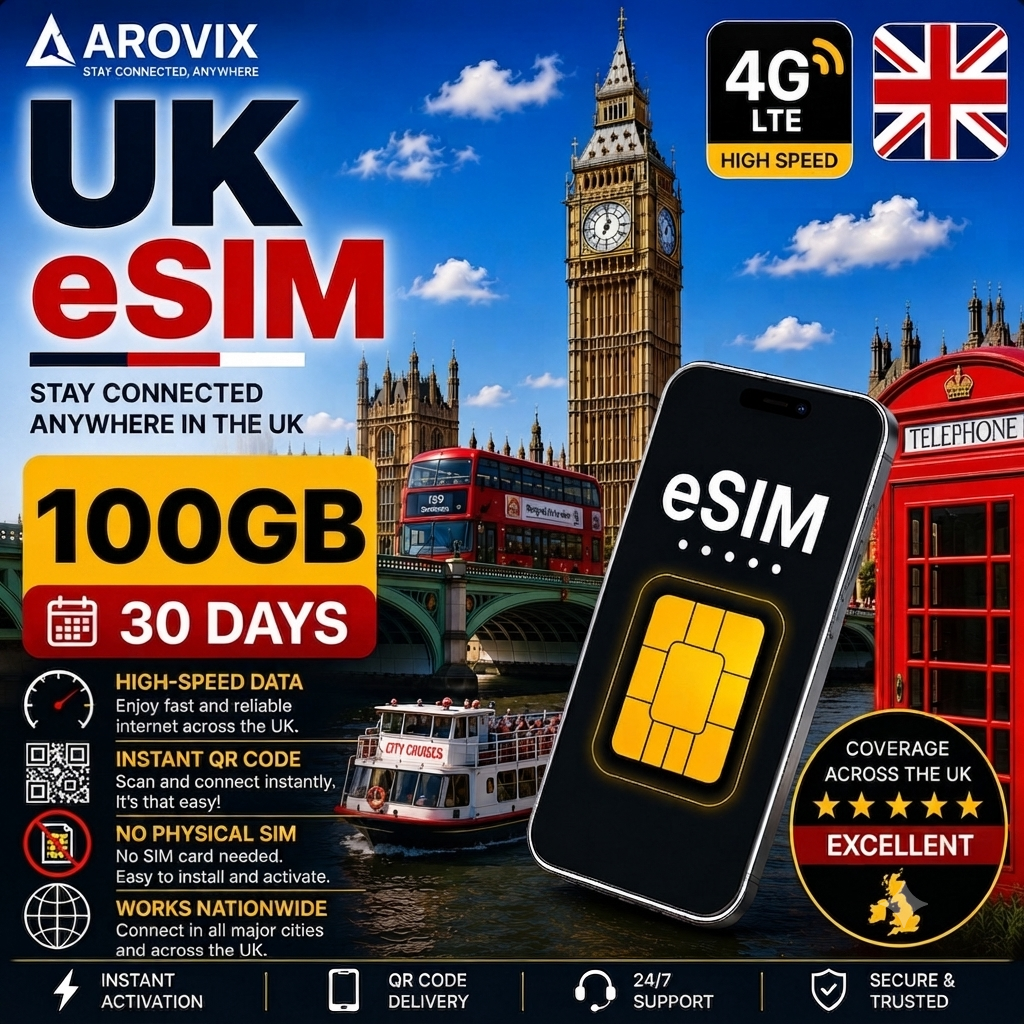 United Kingdom eSIM - 100GB - 30 Days